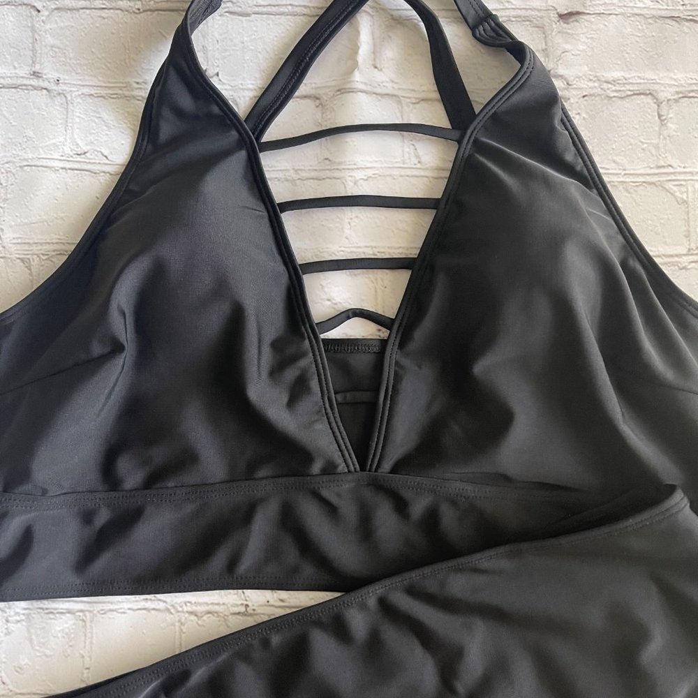 *SOLD* Shein Ladder Cut Out Black High Waisted Bikini NWT 3X - Picture 5 of 7